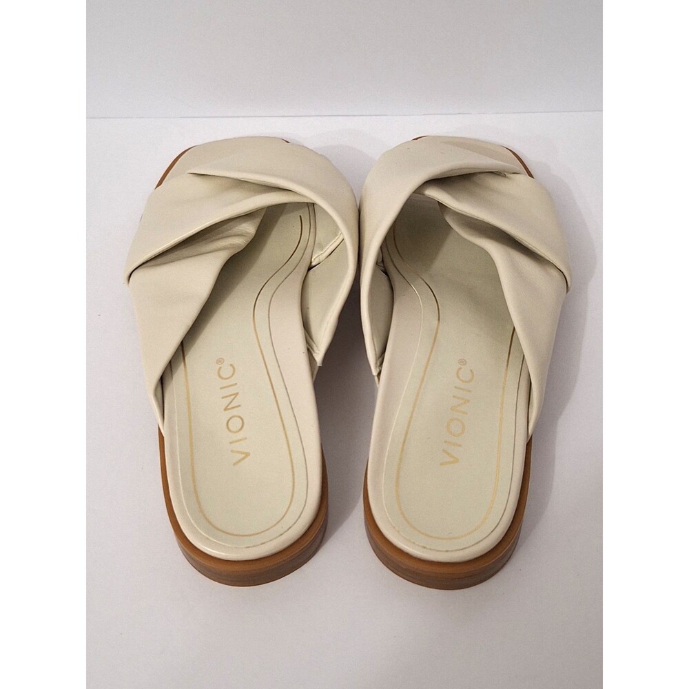 Vionic Women's Poppy Milamar Slide Sandals Sized 7.5 Leather Slip-On Summer NWOB - Picture 5 of 8